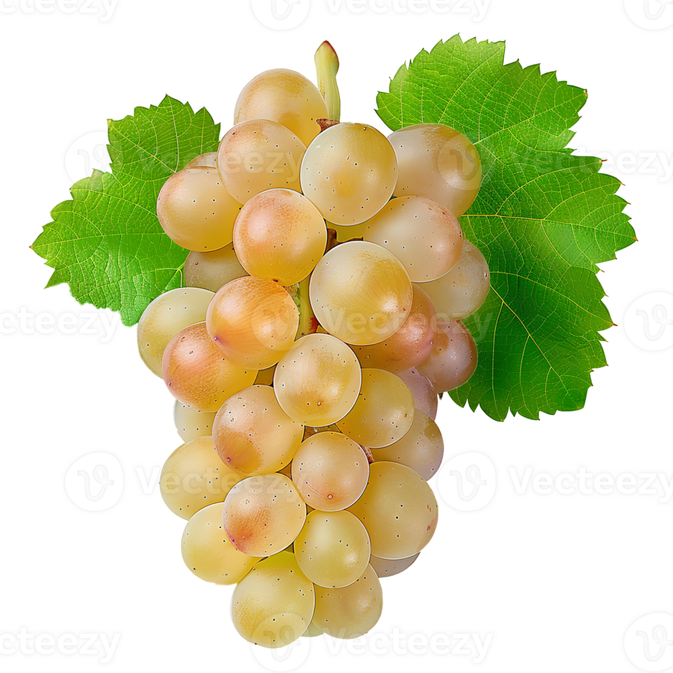 AI generated White grapes PNG. Centennial grapes isolated. Table grape of Centennial for food purposes PNG. Grape flat lay. White grapes top view PNG