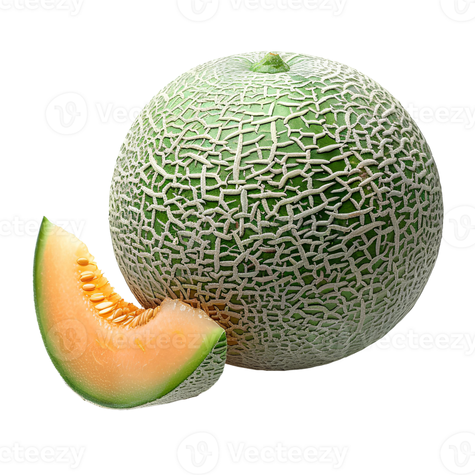 ai generado Cantalupo melón png. rebanada de Cantalupo melón aislado. refrescante melón parte superior vista. Cantalupo plano laico png