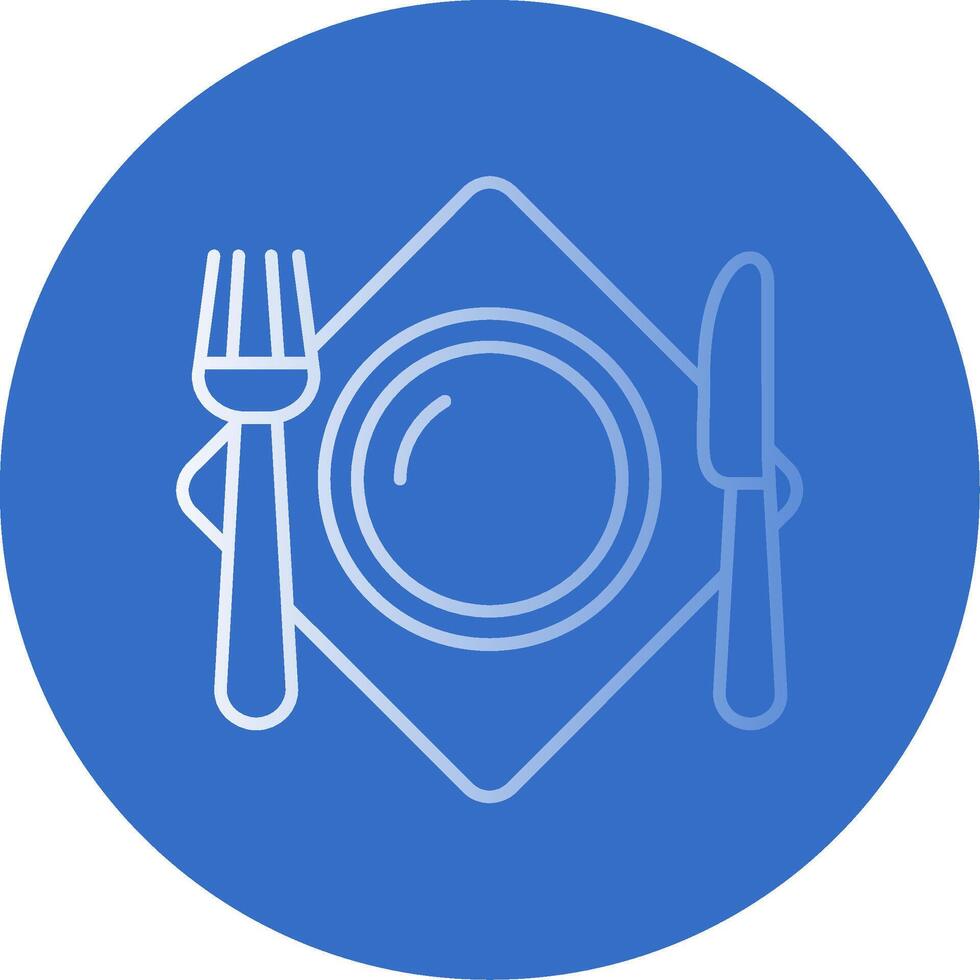 Cutlery Gradient Line Circle Icon vector