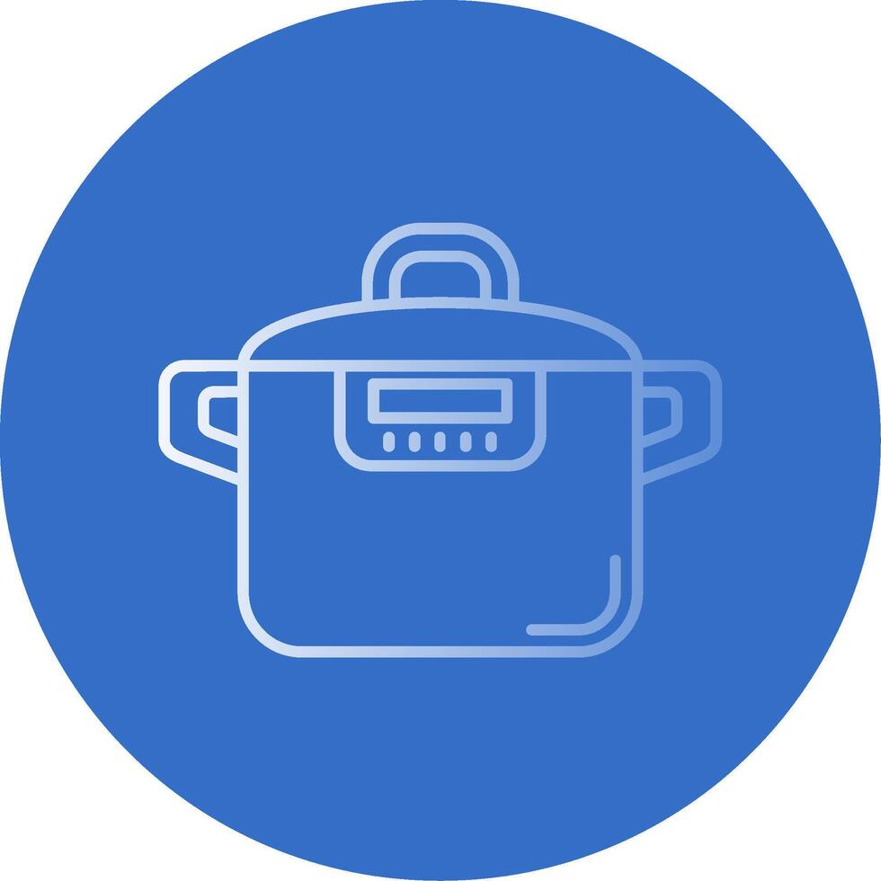 Pressure cooker Gradient Line Circle Icon vector