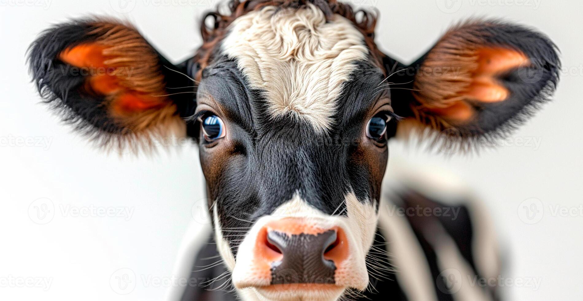 AI generated Cow on white isolated background, calf - AI generated image photo