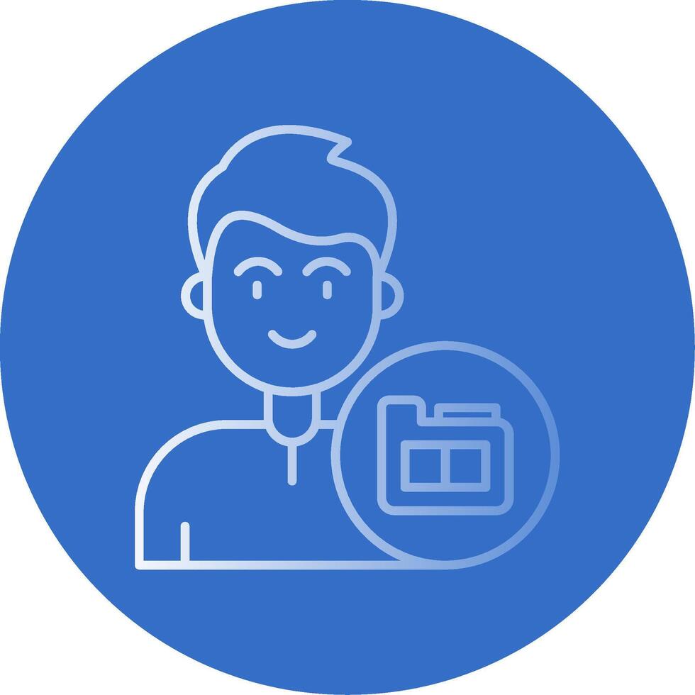 Folder Gradient Line Circle Icon vector