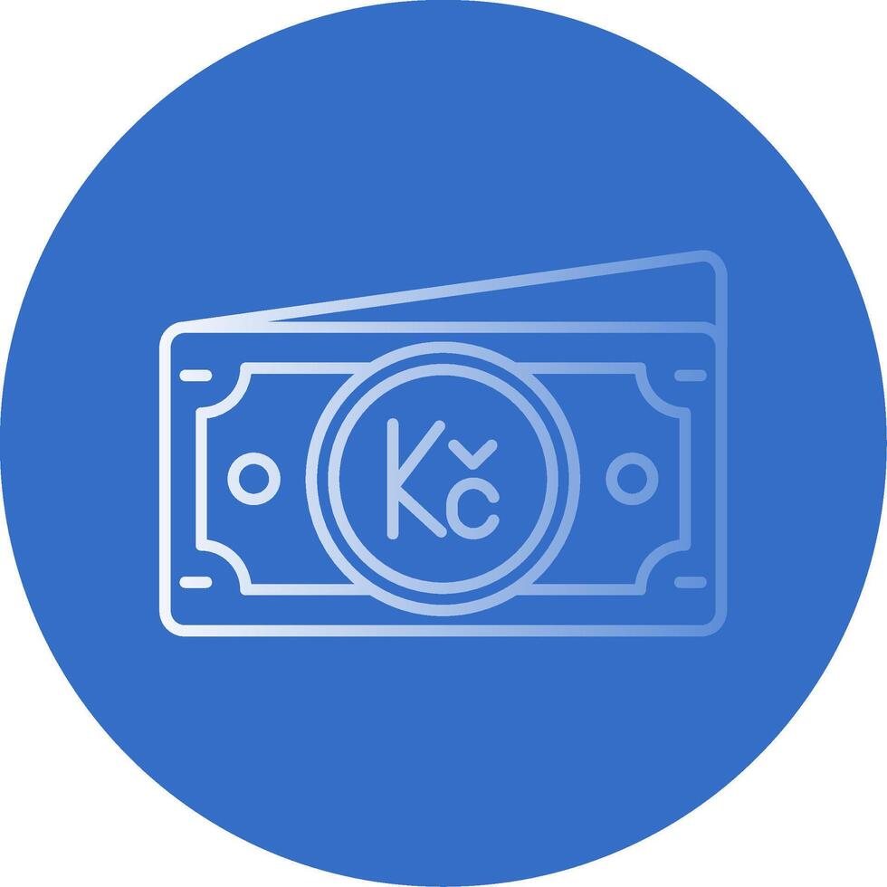 Koruna Gradient Line Circle Icon vector