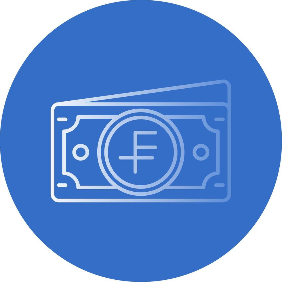 Swiss franc Gradient Line Circle Icon vector