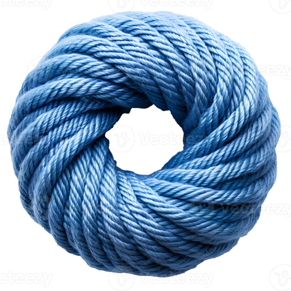 AI generated ball of knitting yarn PNG. blue wool yarn PNG. blue cotton yarn PNG. blue knitting yarn ball for textiles and clothing png