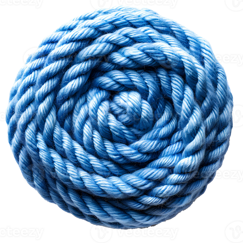 ai generiert Ball von Stricken Garn png. Blau wolle Garn png. Blau Baumwolle Garn png. Blau Stricken Garn Ball zum Textilien und Kleidung png