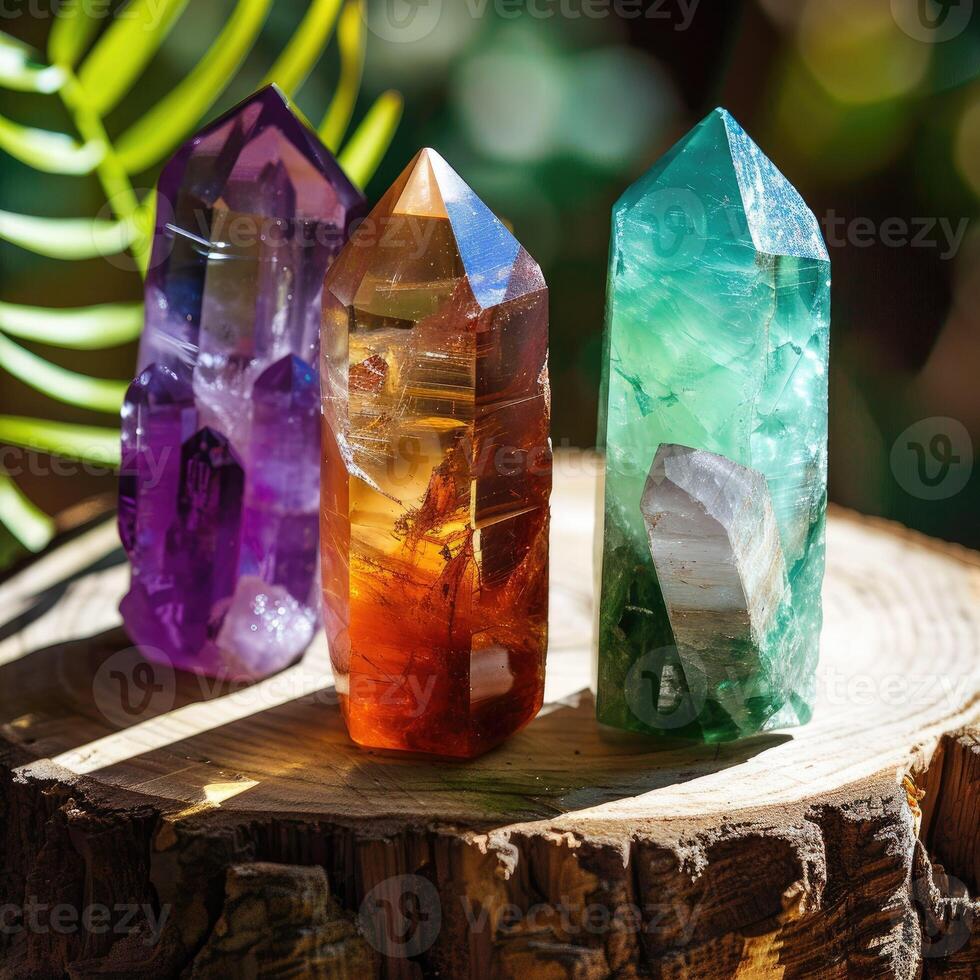 Minerals, Crystals, Semi precious Gemstones, Magic still life for Crystal Energy Healing, photo