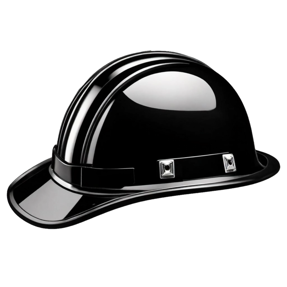 ai generado negro construcción la seguridad casco del trabajador sombreros duros png aislado en transparente antecedentes ai generativo