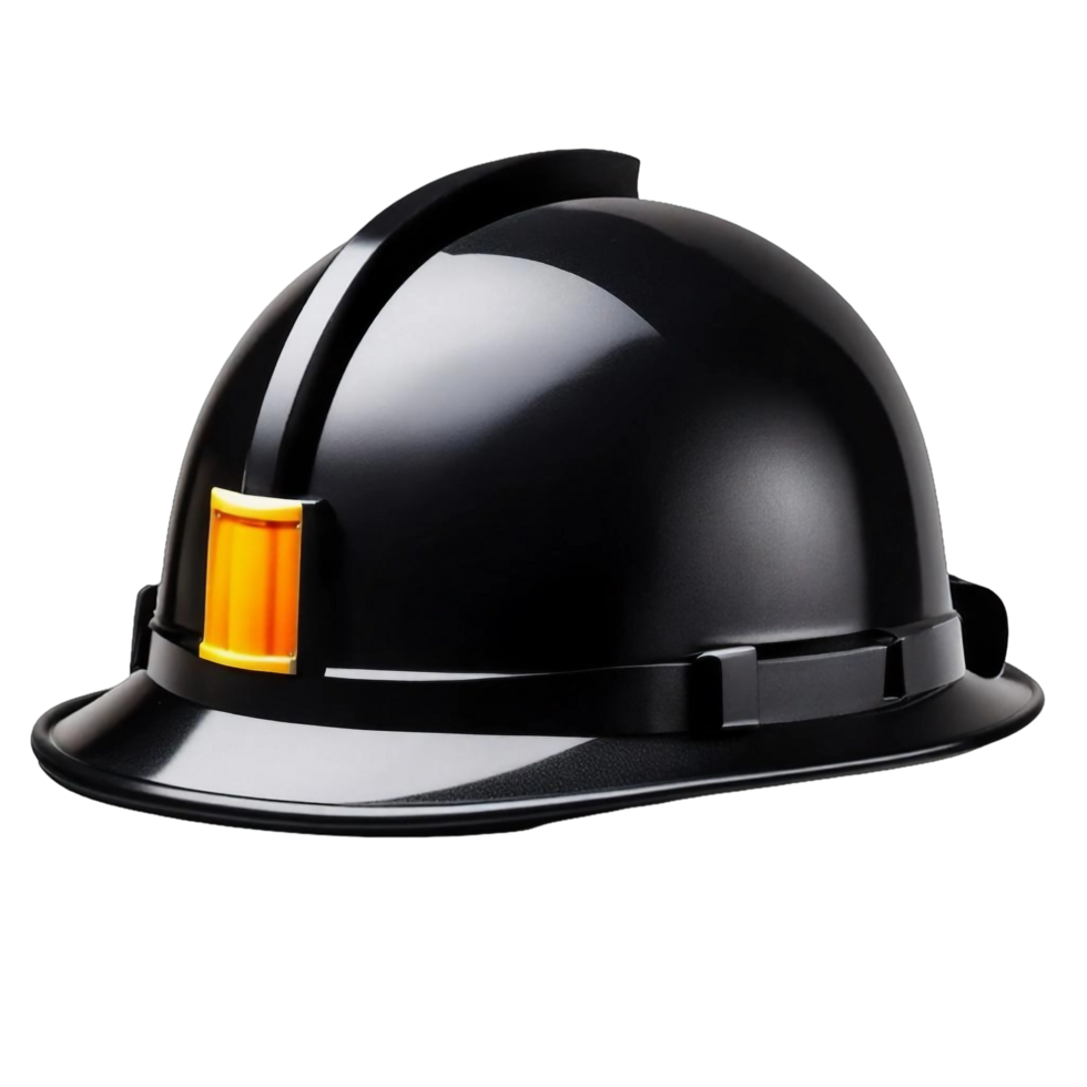 AI generated Black construction safety helmet worker's hardhats PNG isolated on transparent background AI Generative