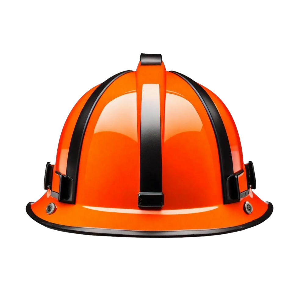 AI generated Orange construction safety helmet worker's hardhats PNG isolated on transparent background AI Generative