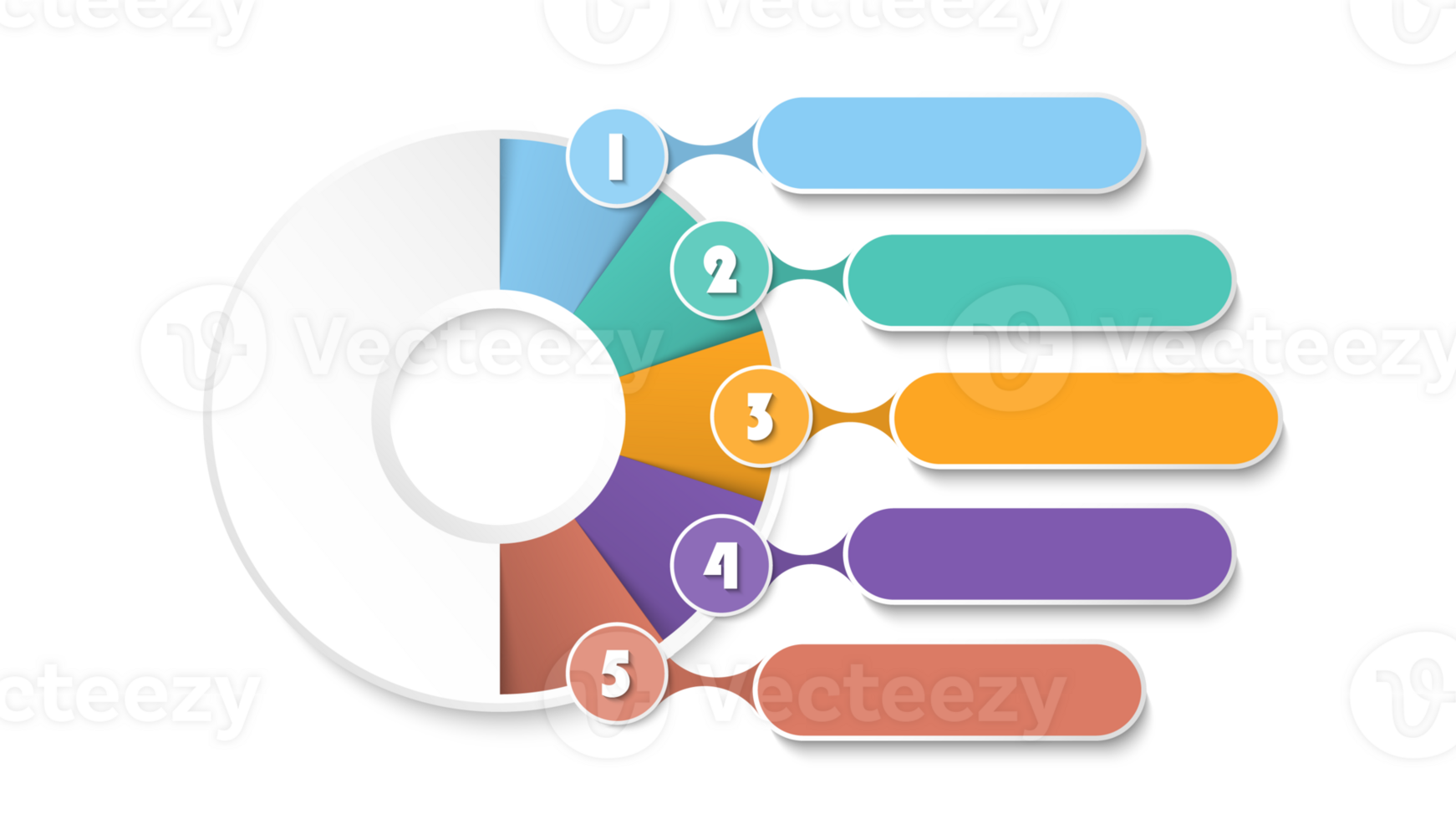 Modern infographic with 5 steps, process or options. png