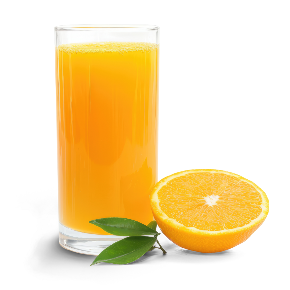 AI generated Fresh Orange Juice glass isolated on transparent background png