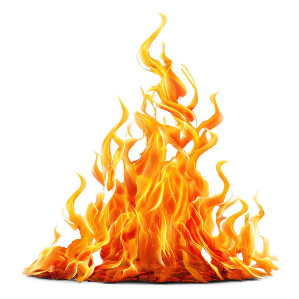 AI generated Blazing Fire and flame. Realistic flame on Transparent Background png