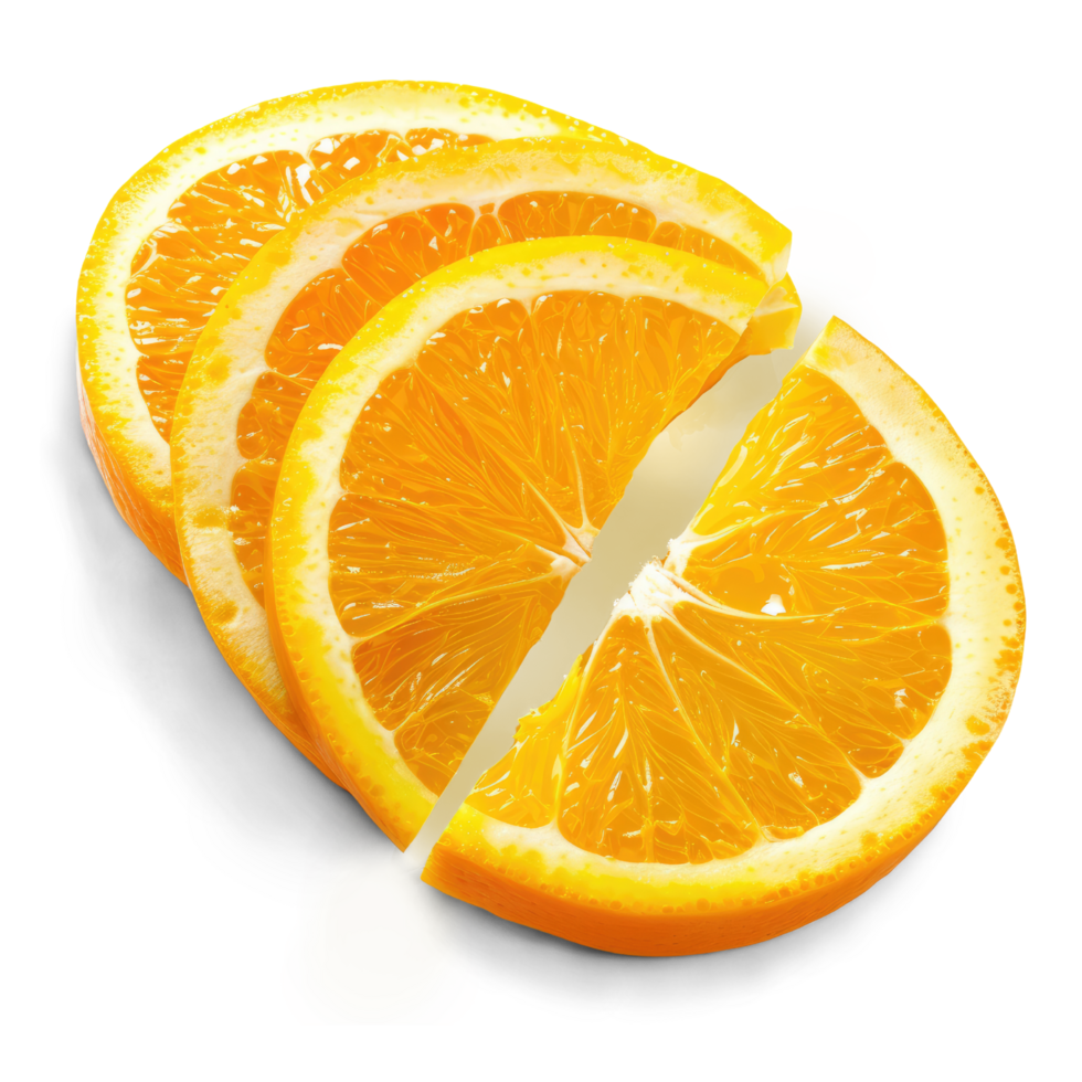 AI generated Stacked Orange Slices on Transparent Background png