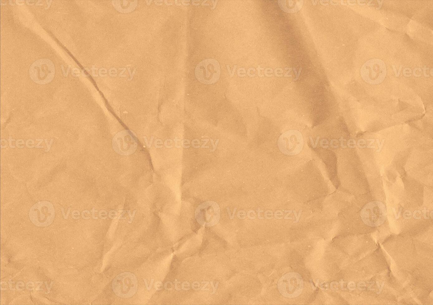 Crumpled brown kraft paper texture banner background photo