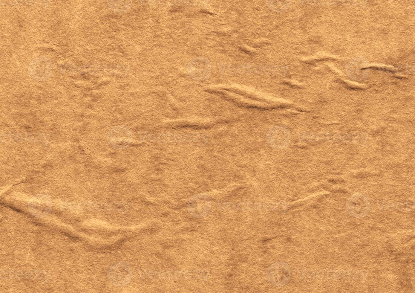 Crumpled brown kraft paper texture banner background photo