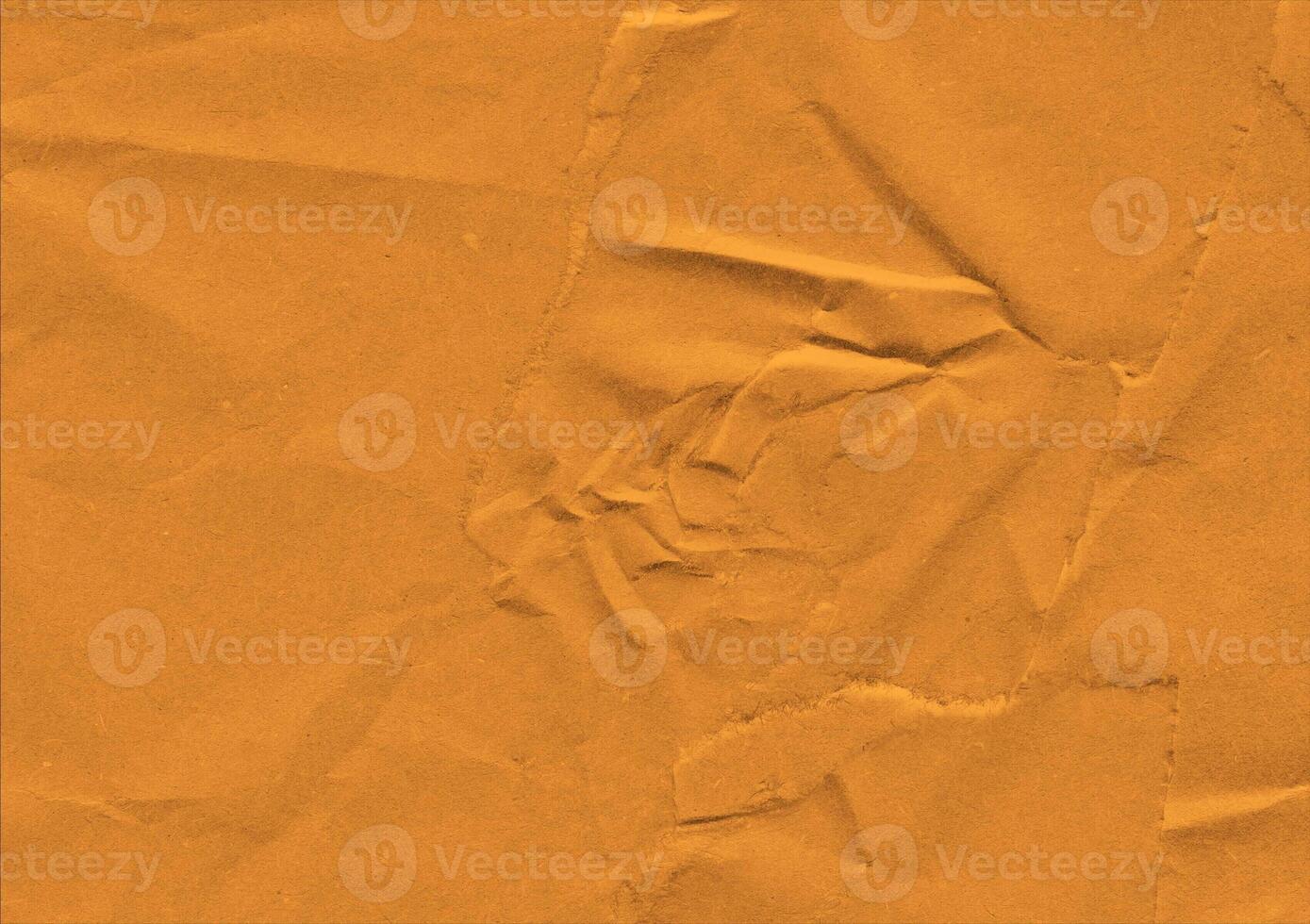 Crumpled brown kraft paper texture banner background photo