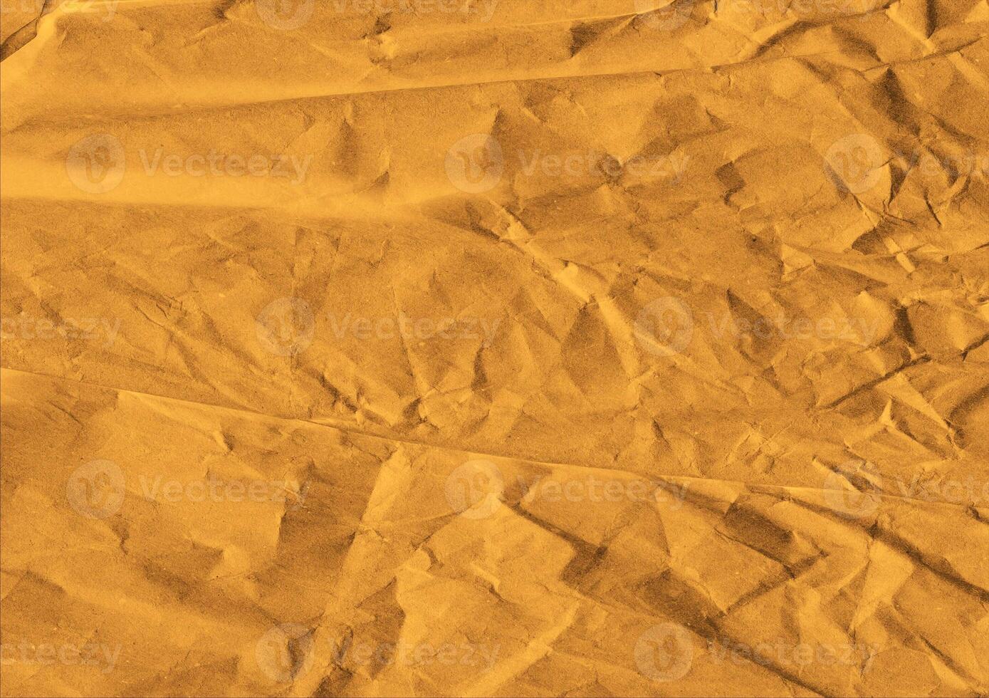Crumpled brown kraft paper texture banner background photo