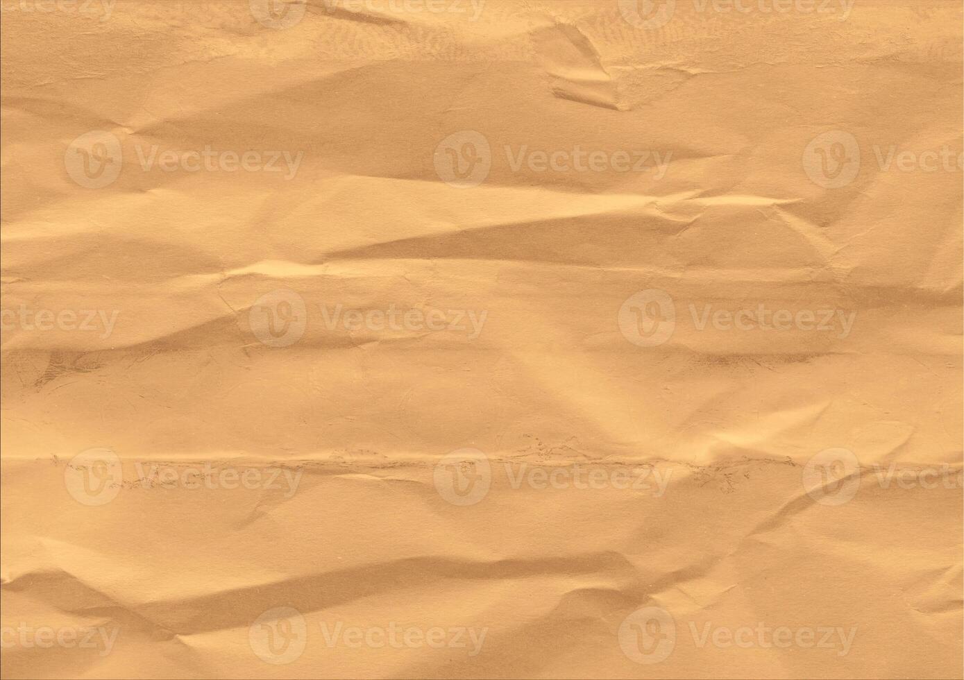 Crumpled brown kraft paper texture banner background photo