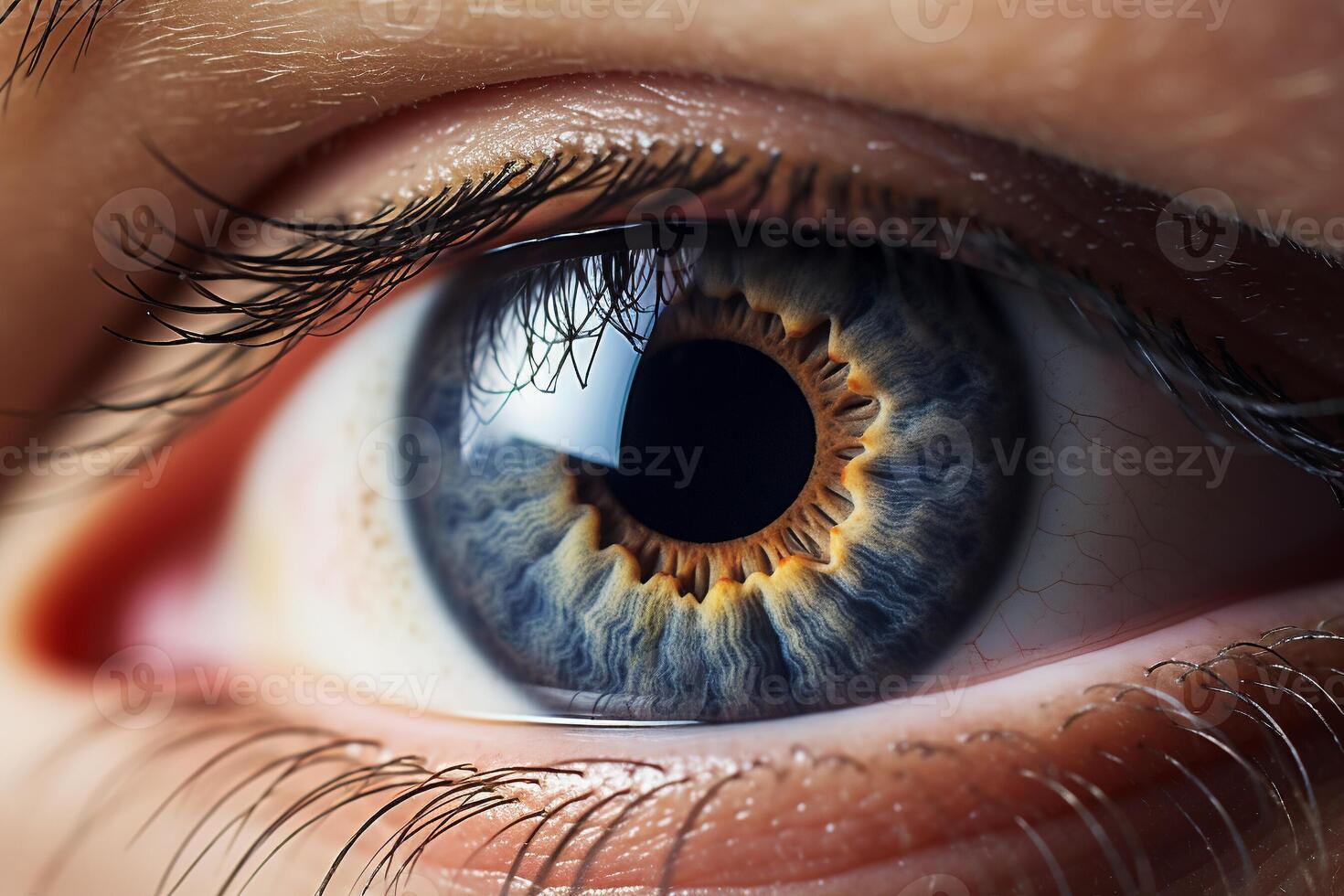 AI generated Closeup of Human Eye Captured in Natural Daylight with DSLR Macro Lens on High Resolution Film photo
