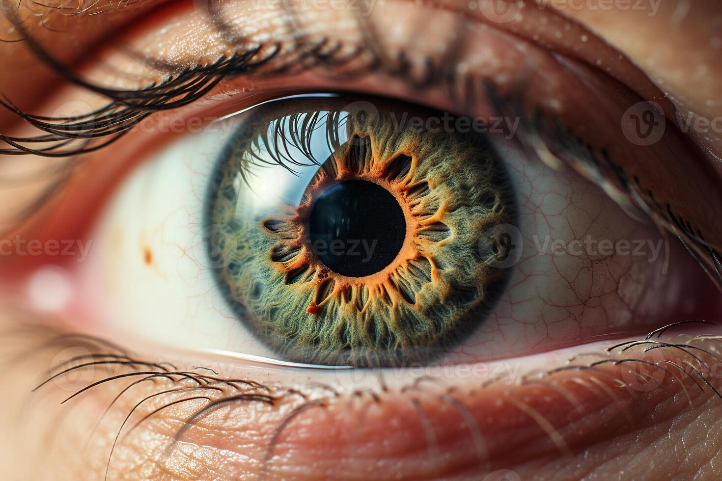 AI generated Closeup of Human Eye Captured in Natural Daylight with DSLR Macro Lens on High Resolution Film photo
