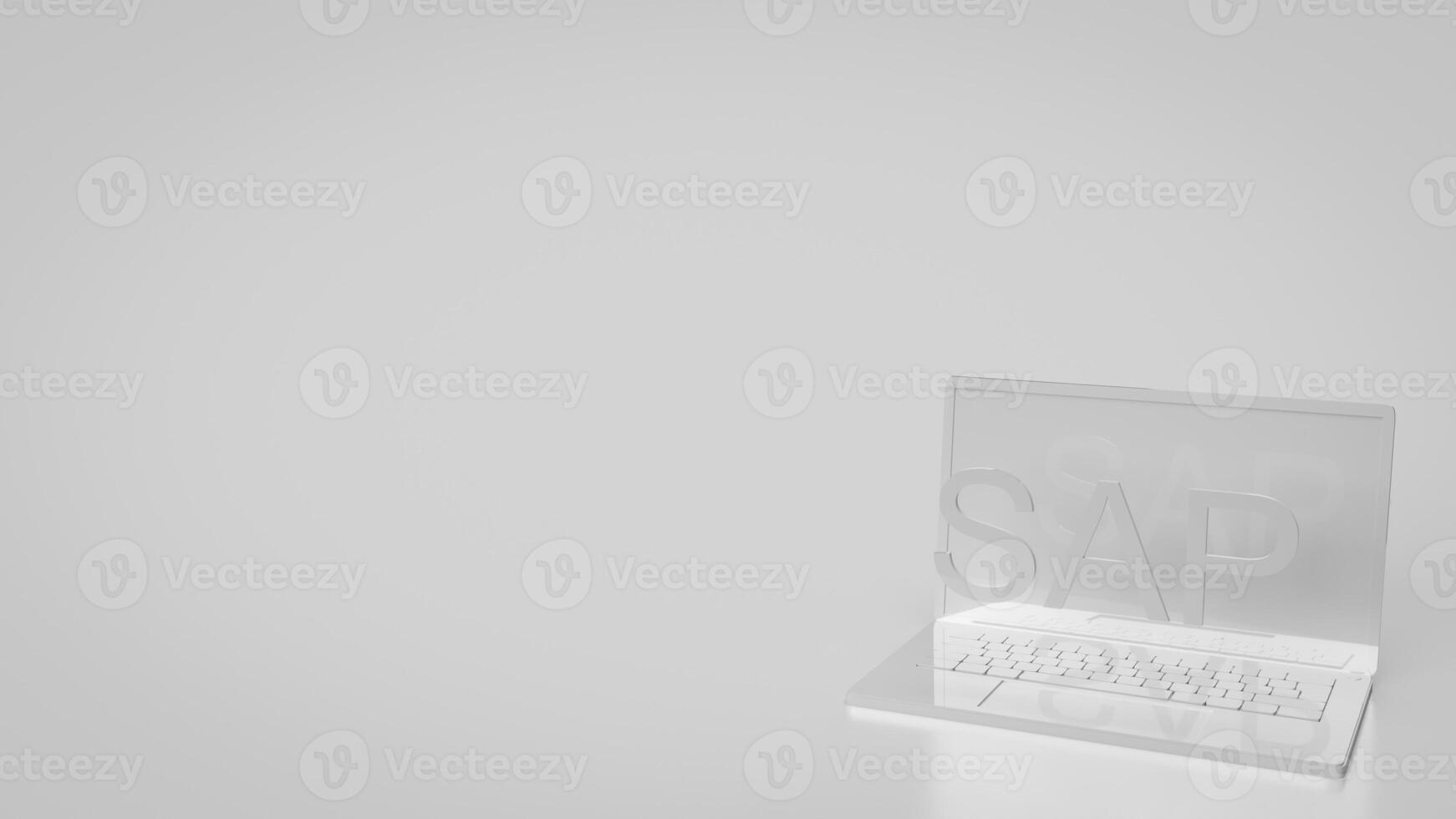 The Sap on notebook for technology concept 3d rendering. photo