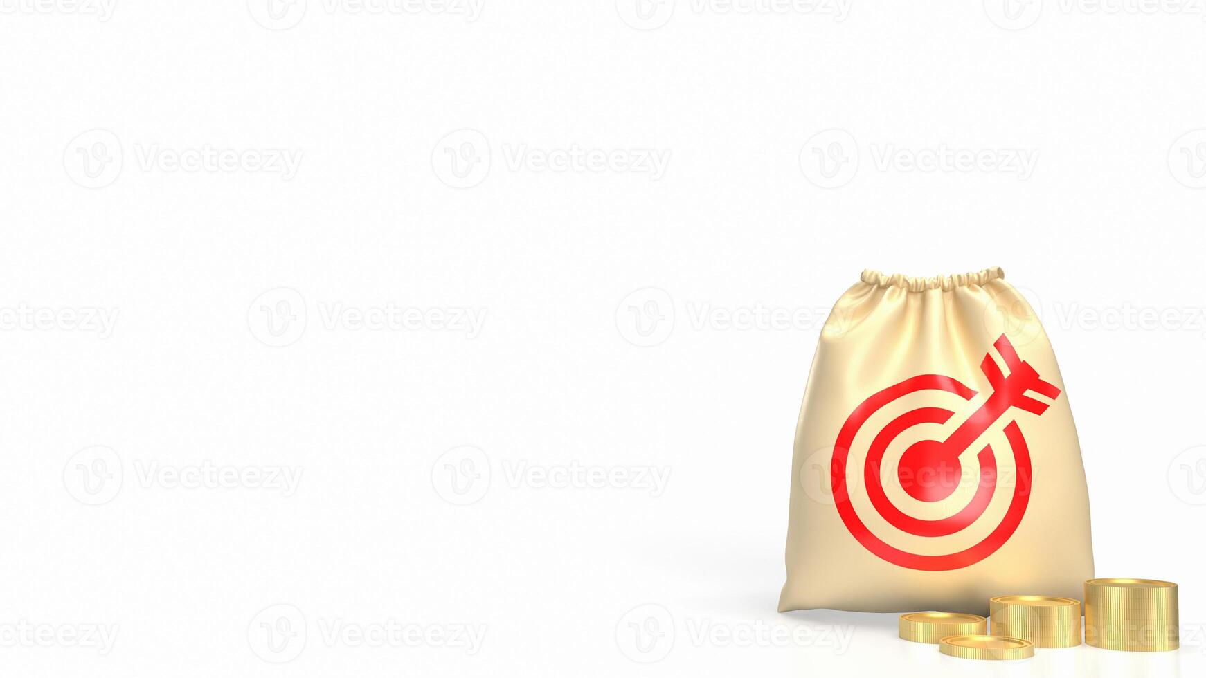 The Money Bag and coins for Business concept 3d rendering. photo