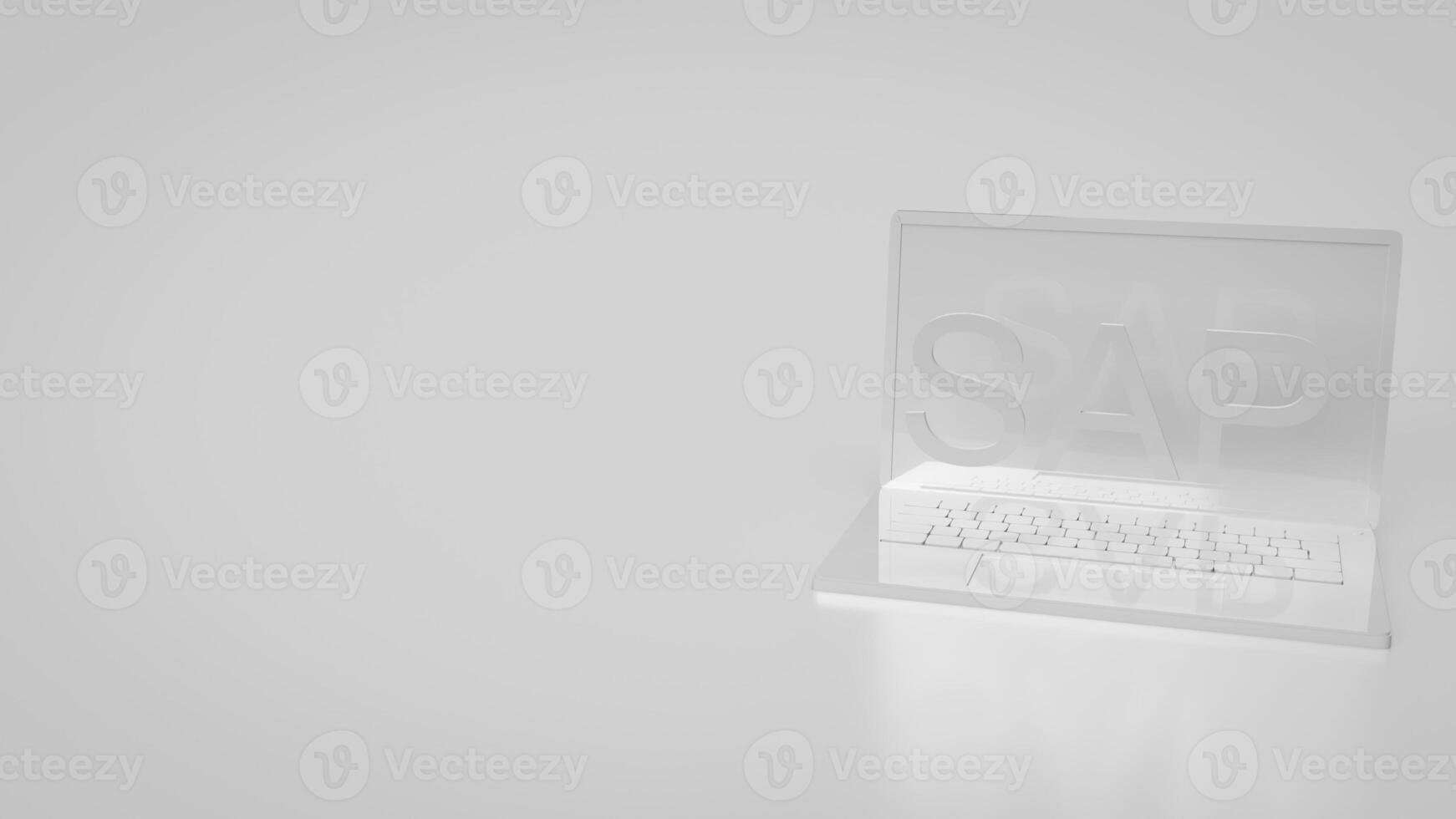 The Sap on notebook for technology concept 3d rendering. photo