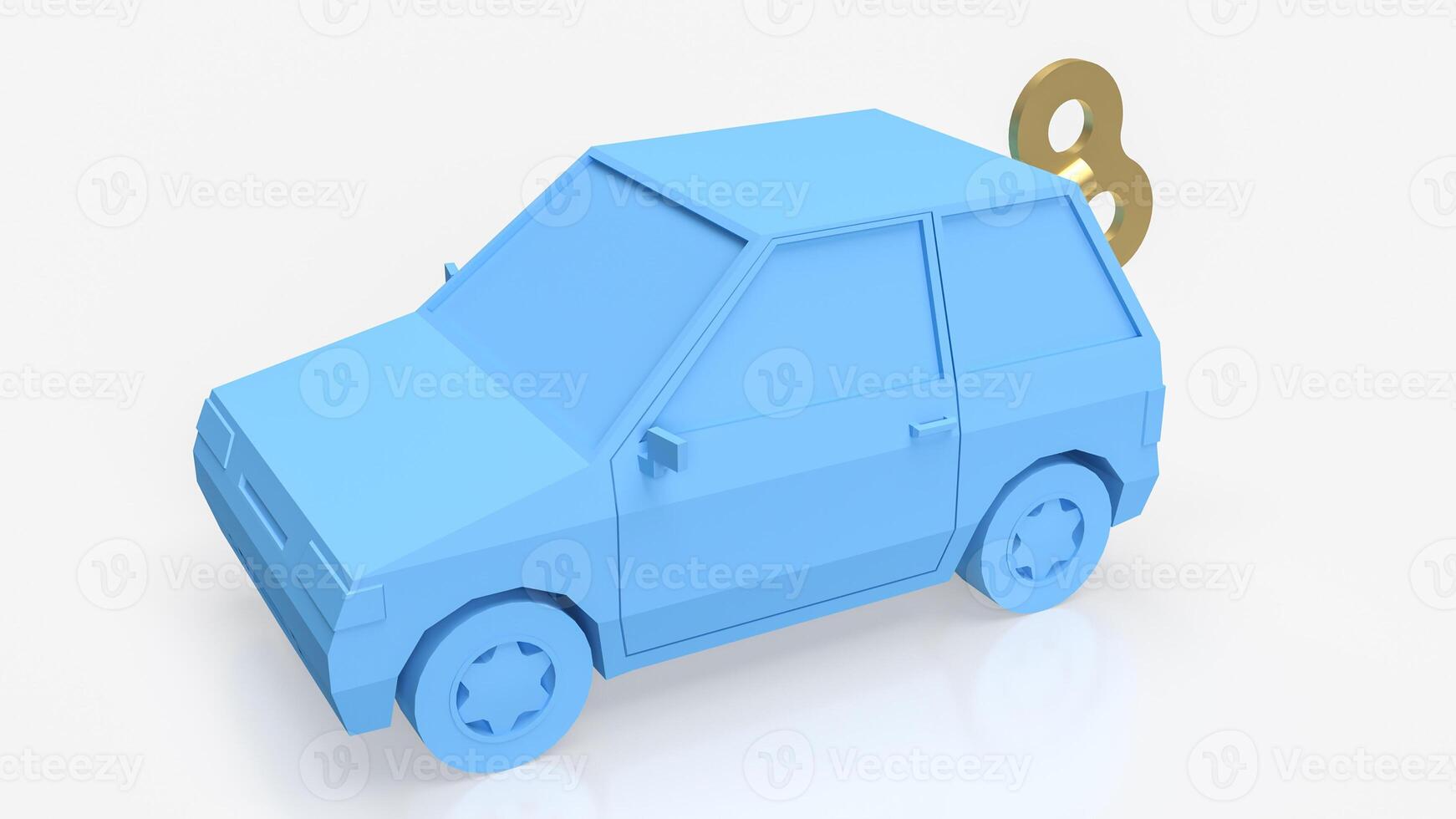 The Blue car wind up for automobile or transportation concept 3d rendering. photo