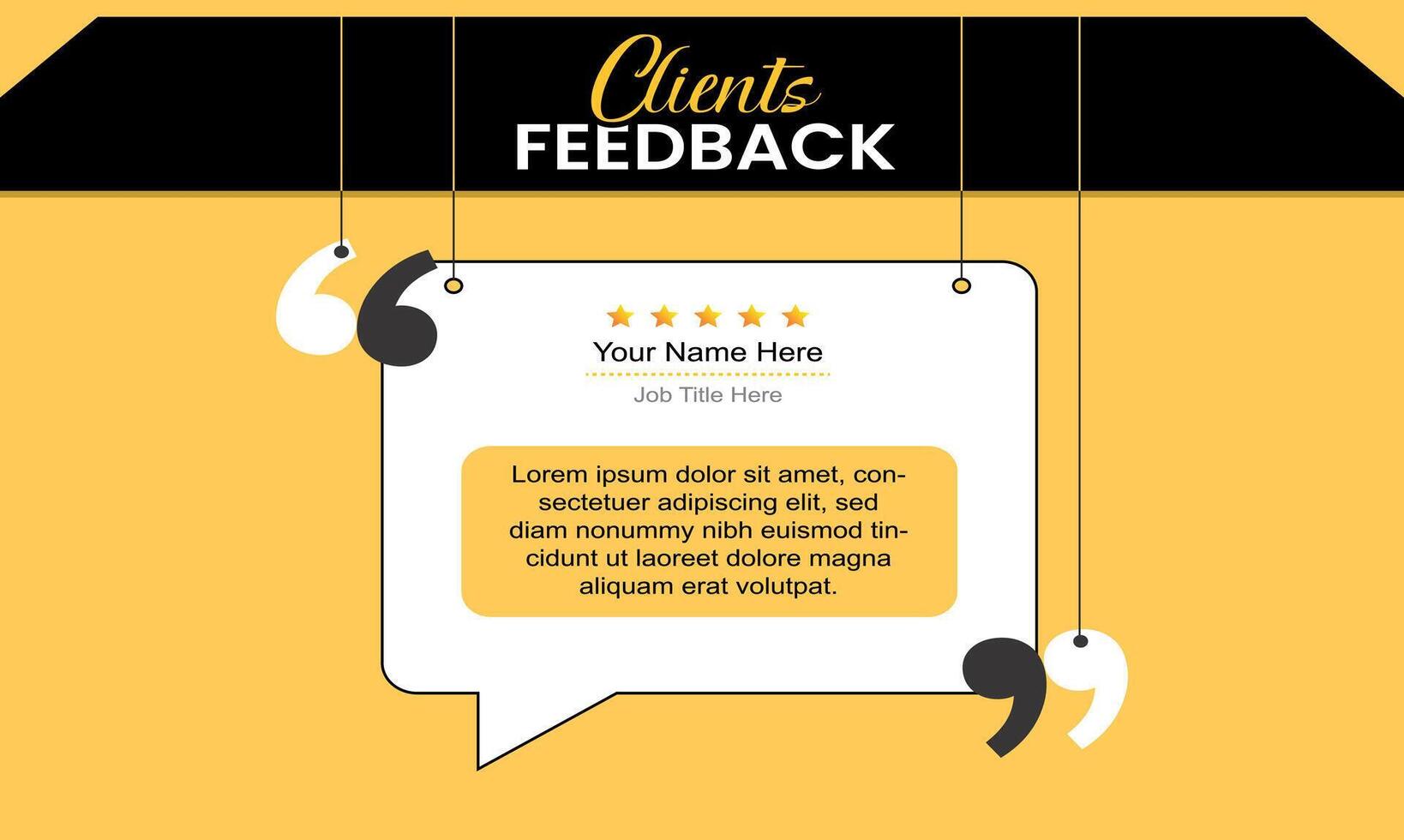 Client review or customer rating testimonial social media post design service feedback concept vector