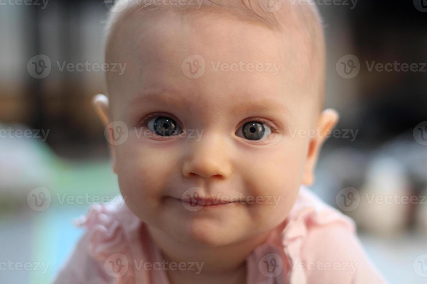 Portrait of an 8 month old girl photo