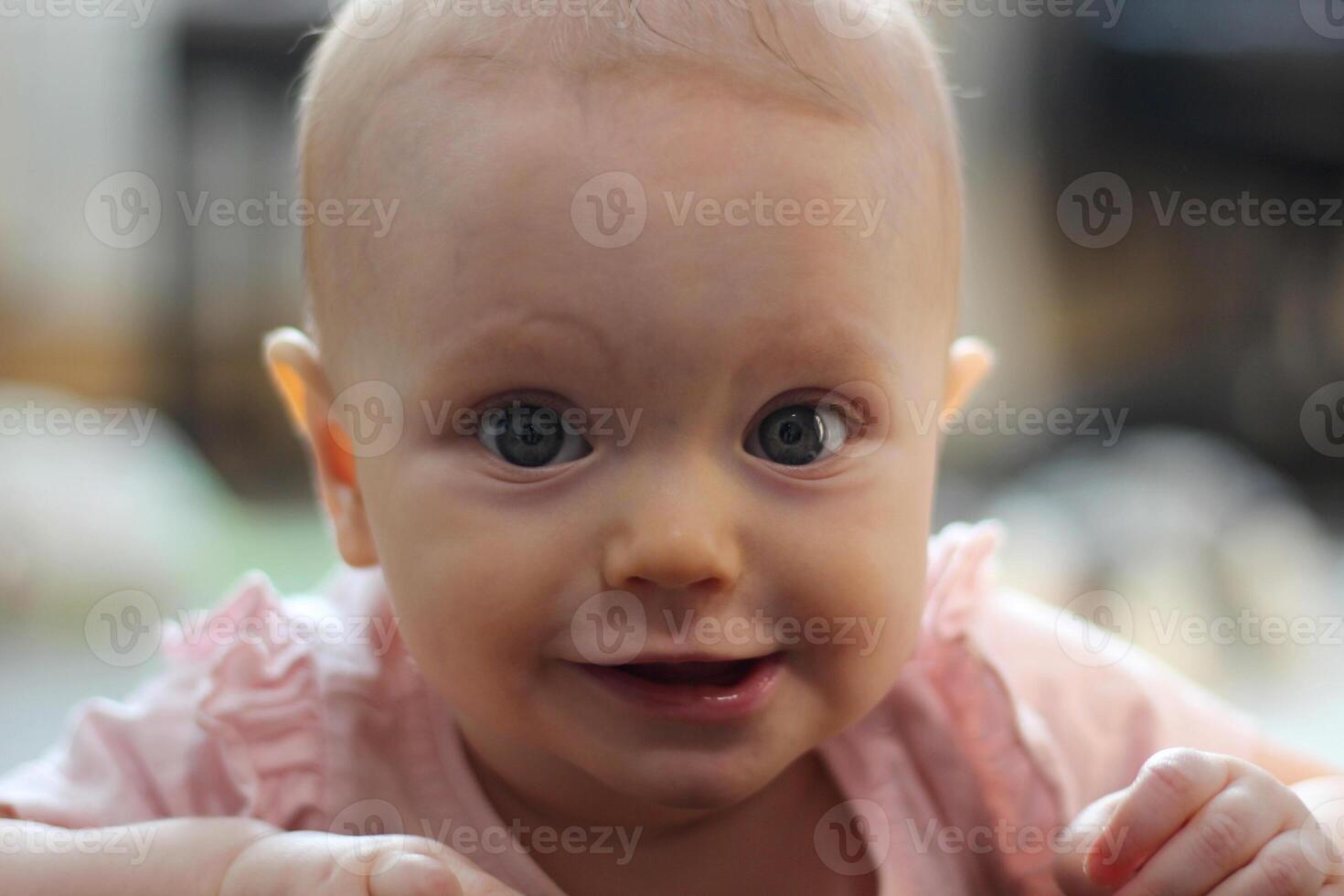 Portrait of an 8 month old girl photo