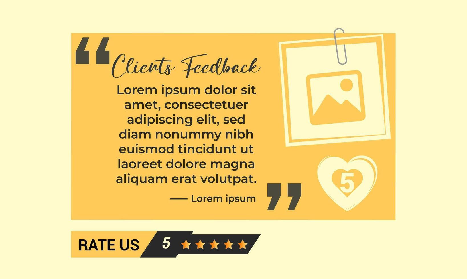 Client review or customer rating testimonial social media post design service feedback concept vector