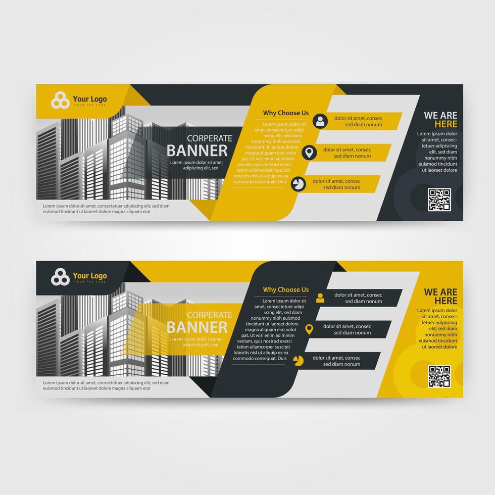 Business abstract vector template for Brochure, Annual Report, Magazine, Poster, Corporate Presentation, Portfolio, Flyer with yellow and black color size A4, Front and back