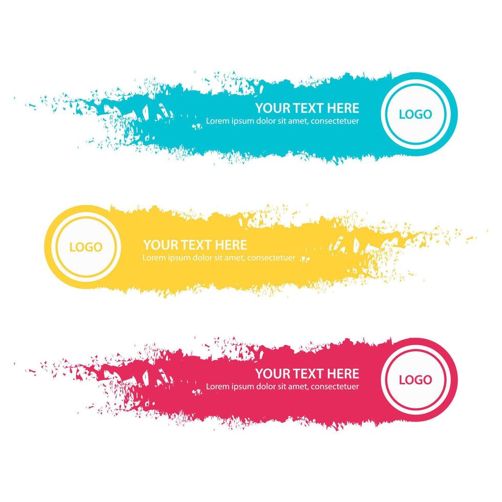 Set of three modern lower third banner template. Vector