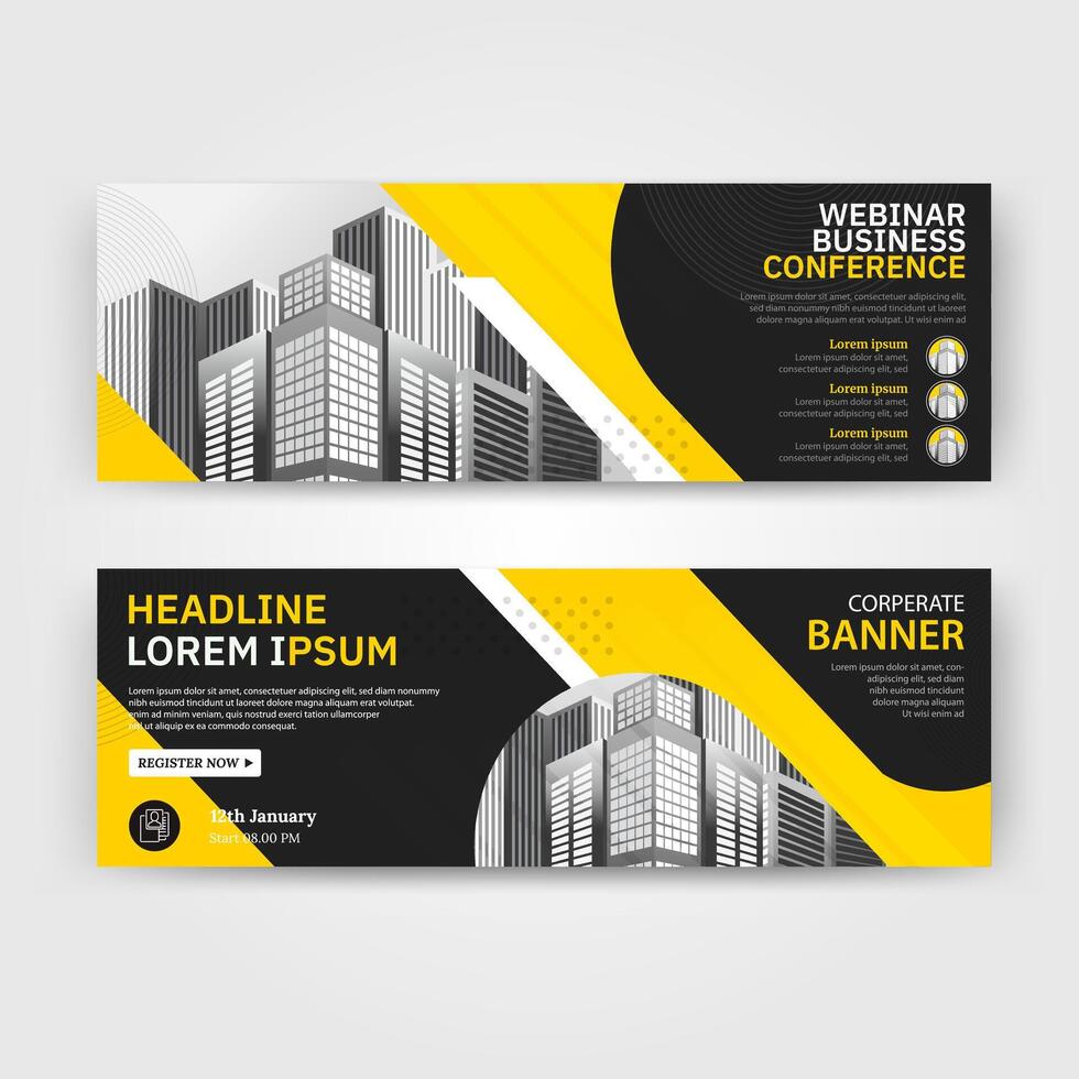 Business abstract vector template for Brochure, Annual Report, Magazine, Poster, Corporate Presentation, Portfolio, Flyer with yellow and black color size A4, Front and back