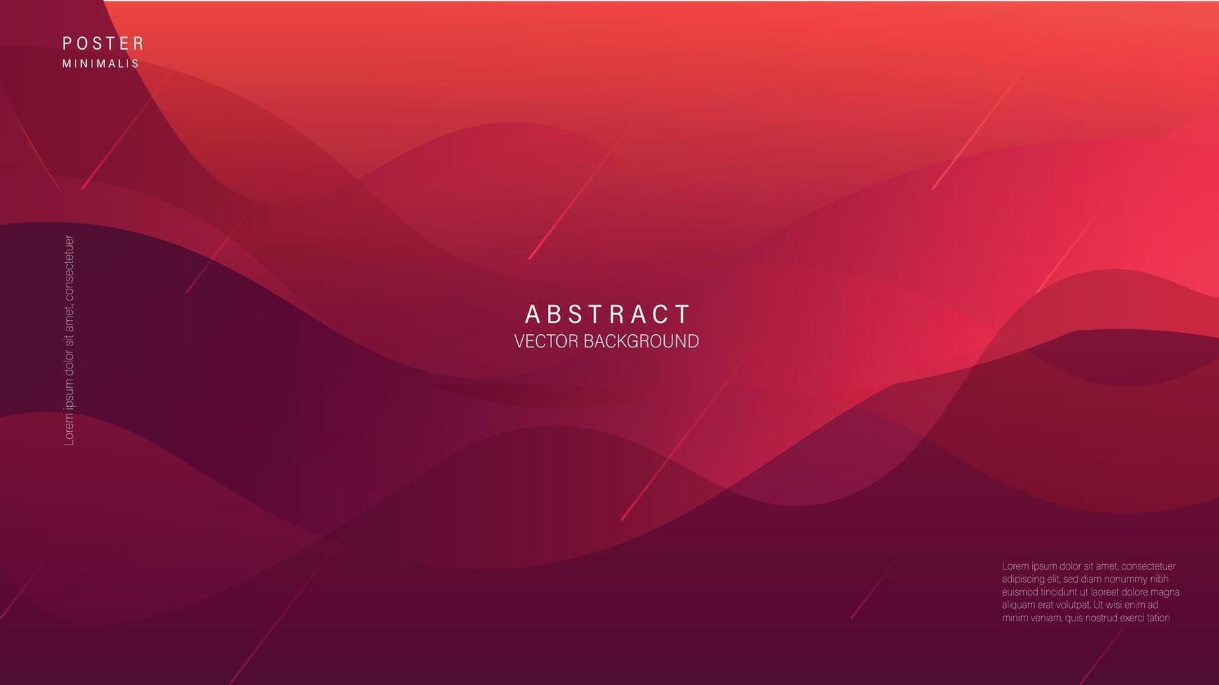 Modern abstract line, wavy background with Red Gradient color . Vector Illustrator. Eps 10 - Vector