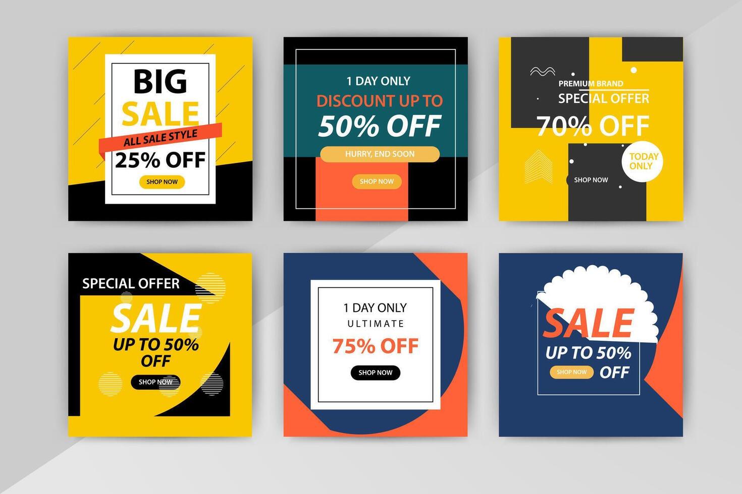 Modern promotion web banner for social media mobile apps. Elegant sale and discount promo backgrounds - Vector
