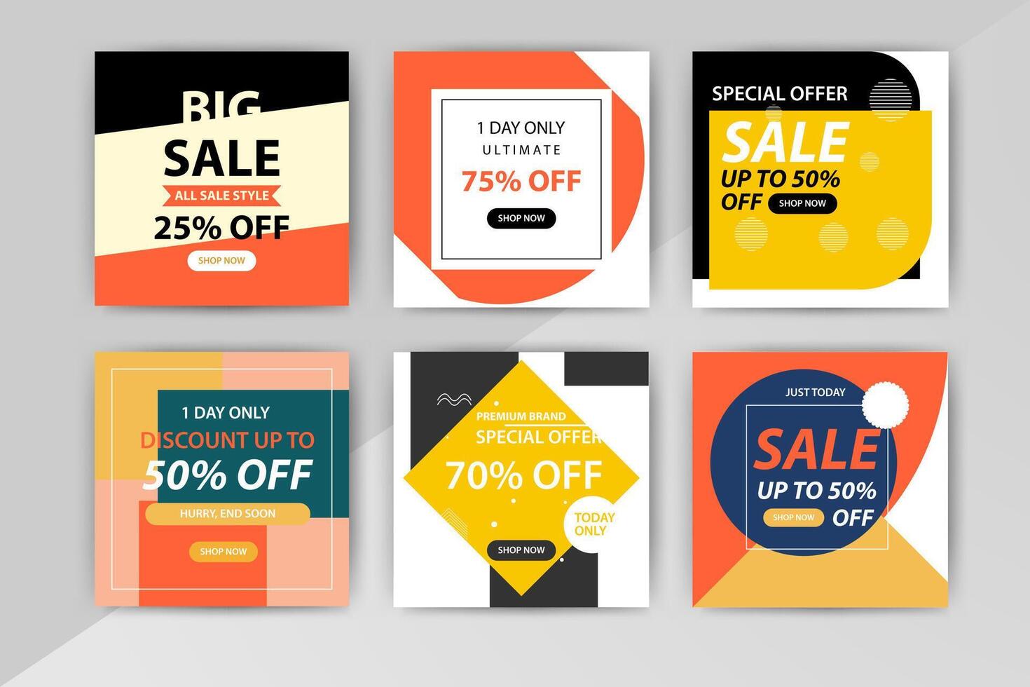 Modern promotion web banner for social media mobile apps. Elegant sale and discount promo backgrounds - Vector