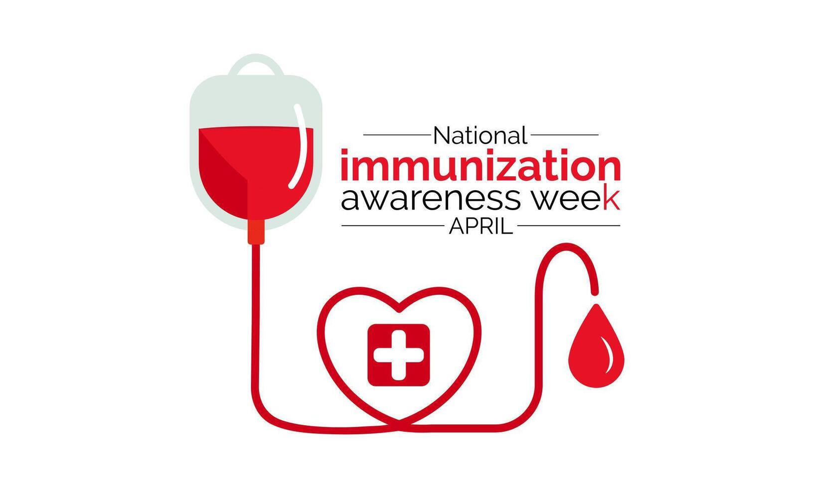 World Immunization week observed in last week of April from 24th to 30th. Banner, poster, flyer. Vector illustration. Vector illustration.