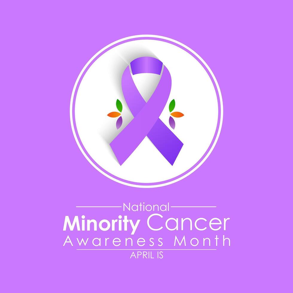 National Minority Cancer awareness Month of April. Poster , banner design template Vector illustration.