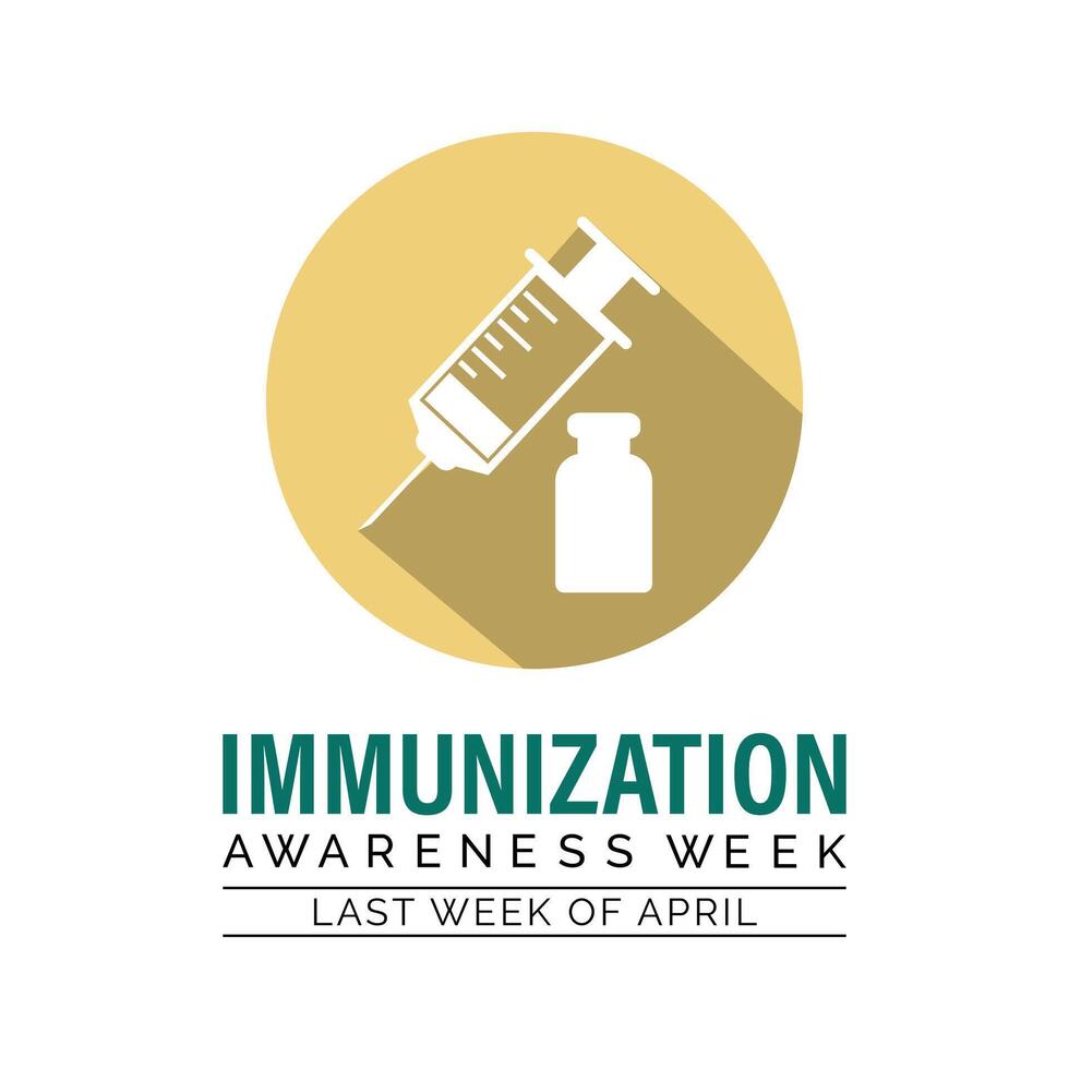 World Immunization week observed in last week of April from 24th to 30th. Banner, poster, flyer. Vector illustration. Vector illustration.