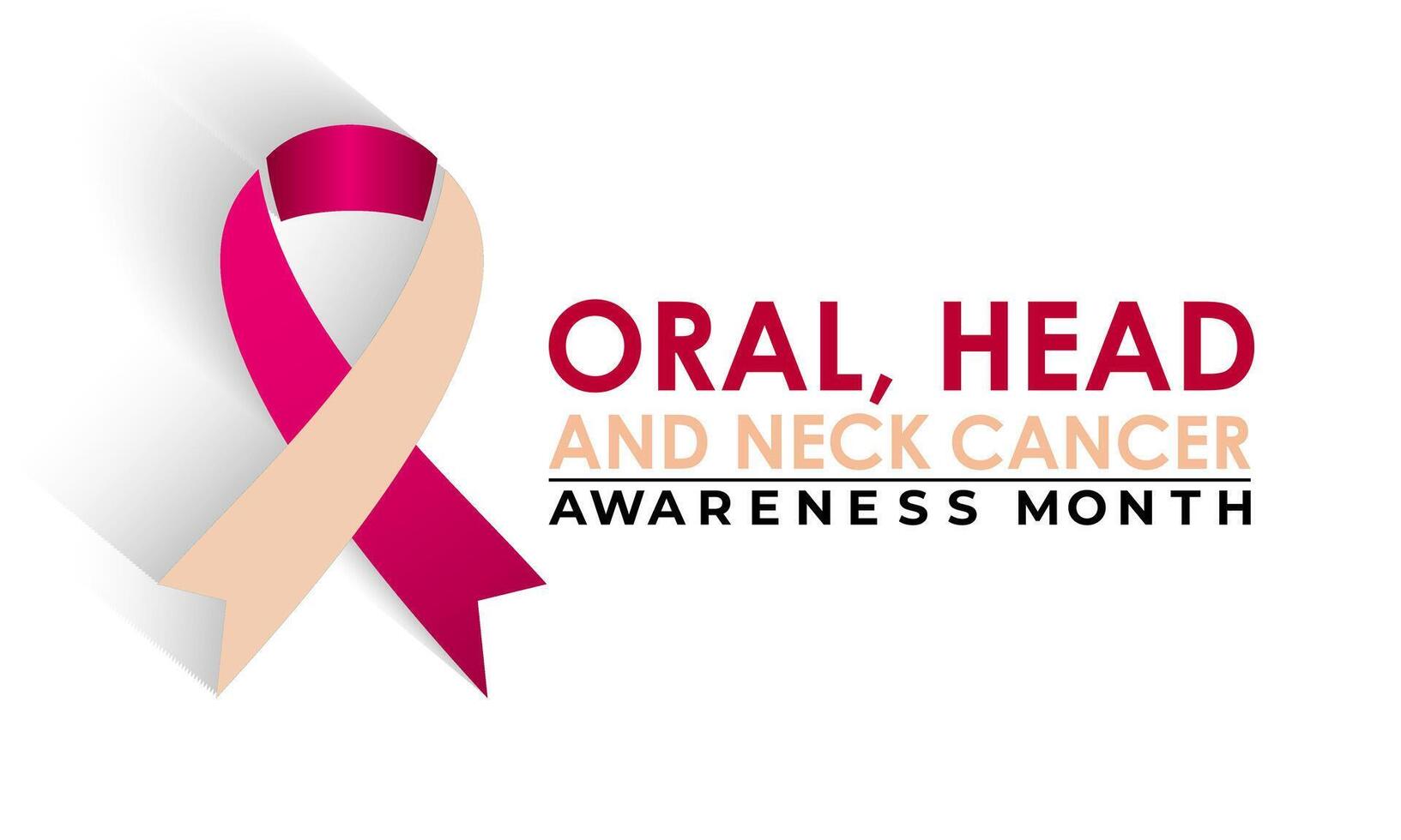Oral, Head and Neck cancer awareness month observed each year in April. Greeting card, Banner poster, flyer and background design. vector