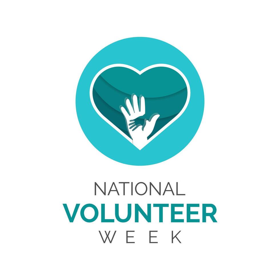 Vector illustration on the theme of National Volunteer week observed each year during third week of April. Greeting card,Banner poster, flyer and background design.