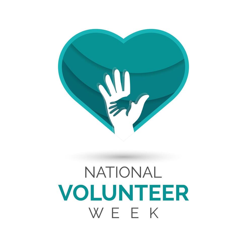 Vector illustration on the theme of National Volunteer week observed each year during third week of April. Greeting card,Banner poster, flyer and background design.