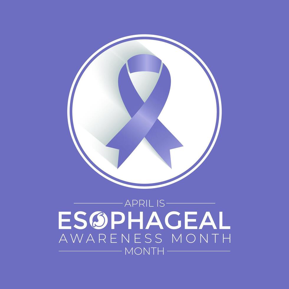 Esophageal Cancer Awareness Month. Periwinkle Color Ribbon Isolated On white Background. Greeting card,Banner poster, flyer and background design. vector