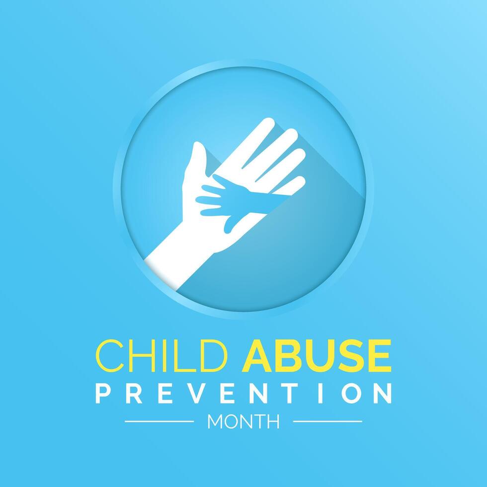 Vector illustration on the theme of National Child abuse prevention and awareness month of April. Greeting card, Banner poster, flyer and background design.