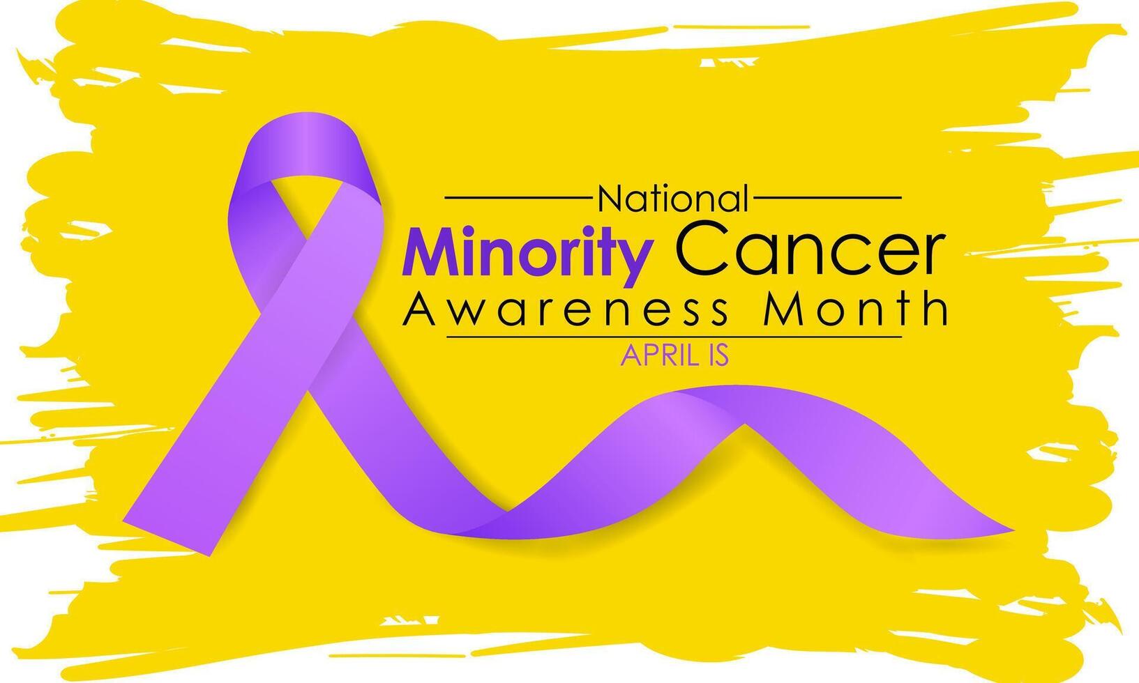 National Minority Cancer awareness Month of April. Poster , banner design template Vector illustration.