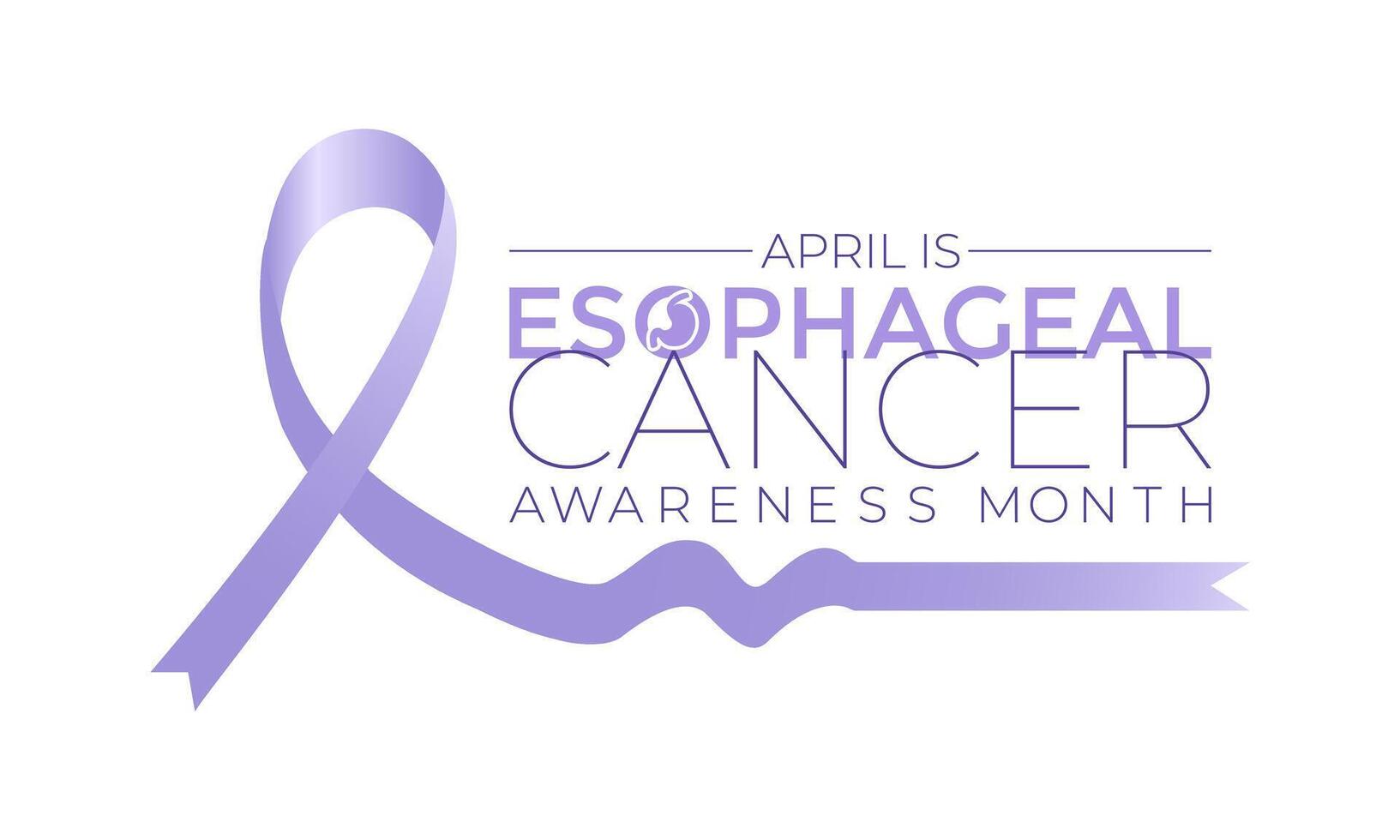 Esophageal Cancer Awareness Month. Periwinkle Color Ribbon Isolated On white Background. Greeting card,Banner poster, flyer and background design. vector