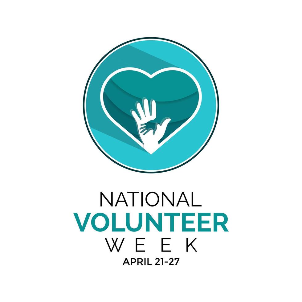 Vector illustration on the theme of National Volunteer week observed each year during third week of April. Greeting card,Banner poster, flyer and background design.